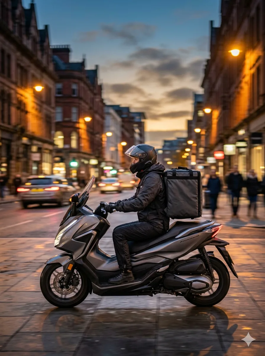 Delivery Rider Accident Claims — illustrative photo showing a rider and their bike after an incident